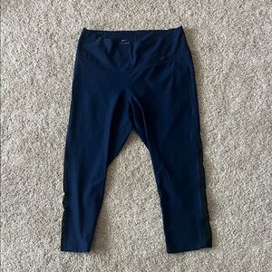 Nike Deep Blue capri Leggings with black mesh side panels